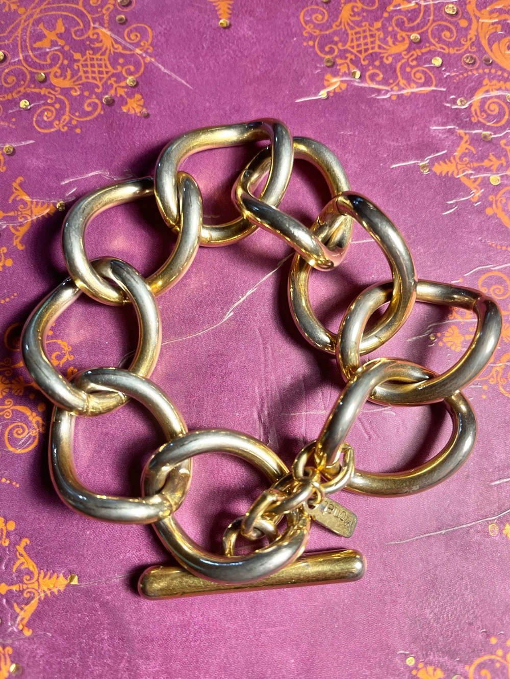 Monet Gold-Tone Chunky Link Toggle Bracelet - Women Jewelry
